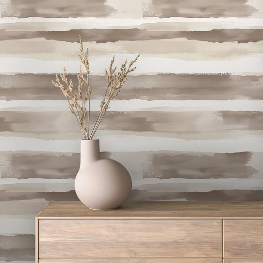 Lieferzeit 2-4 Tage  Querstreifen in Beige & Sand  Ruhig & wohnlich  Selbstklebend & PVC-frei – by PCC FoliaConcept