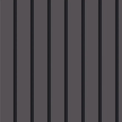 Wood-look acoustic panels wallpaper in anthracite – striped look