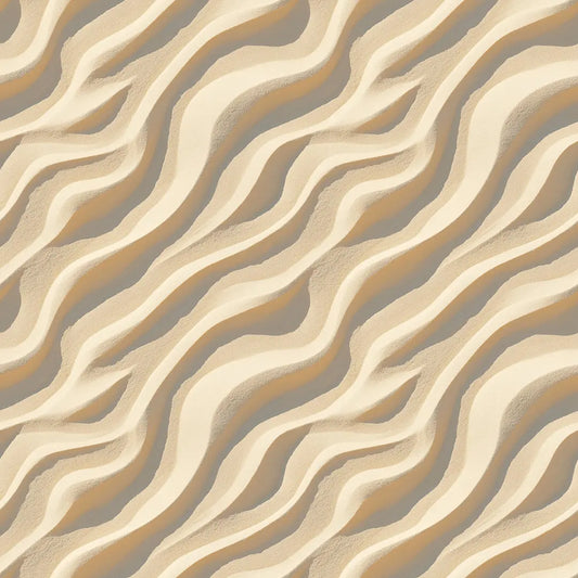 Strukturtapete Organische Sandwellen Detailansicht – Sandbeige, Goldbraun, Creme, Graubraun, selbstklebend