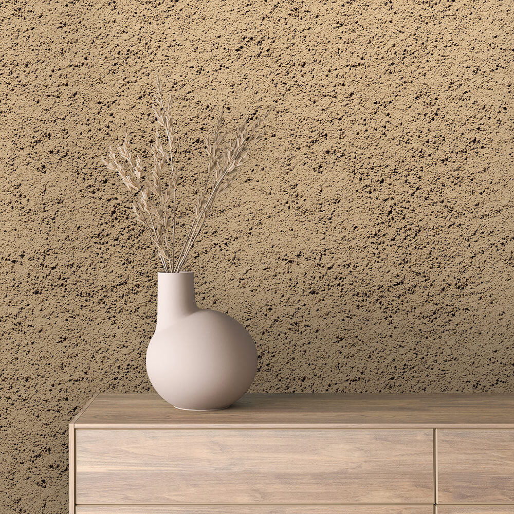 Mediterrane Wandgestaltung in Putzoptik Authentische Struktur in warmem Beige Selbstklebende & PVC-freie Tapete – made by PCC FoliaConcept!