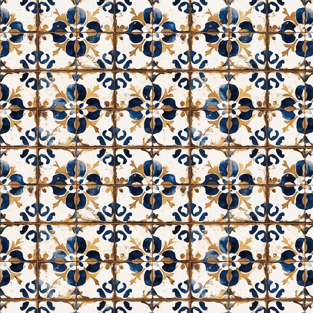 Azulejo Blau-Gold Fliesen