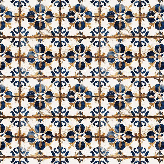 Azulejo Blau-Gold Fliesen