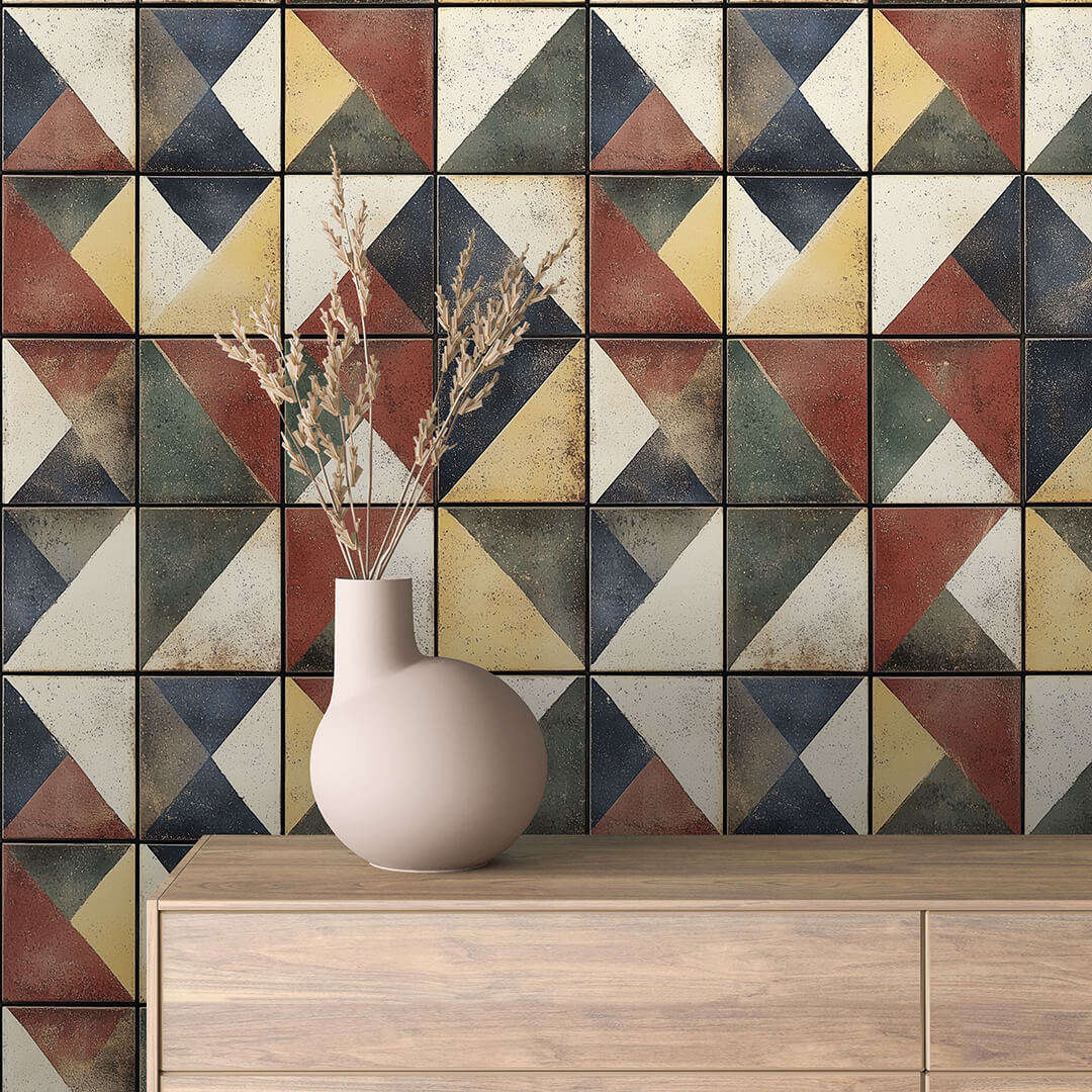 Geometrisches Design Retro trifft Moderne Selbstklebend & PVC-frei – by PCC FoliaConcept