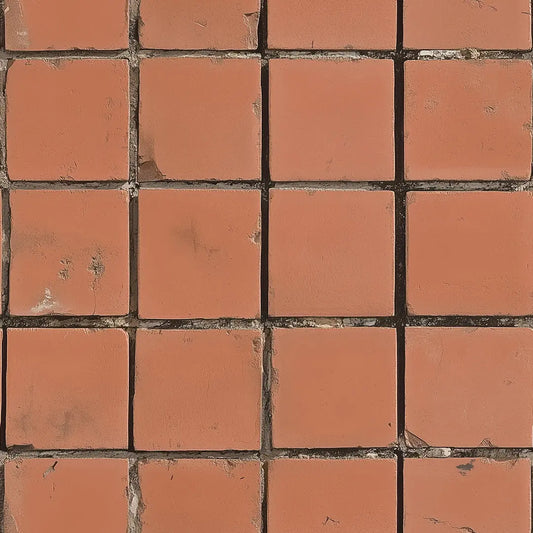 Fliesenfolie Rot Kachel Detailansicht – Terrakottarot, Dunkelbraun, Schwarz, selbstklebend