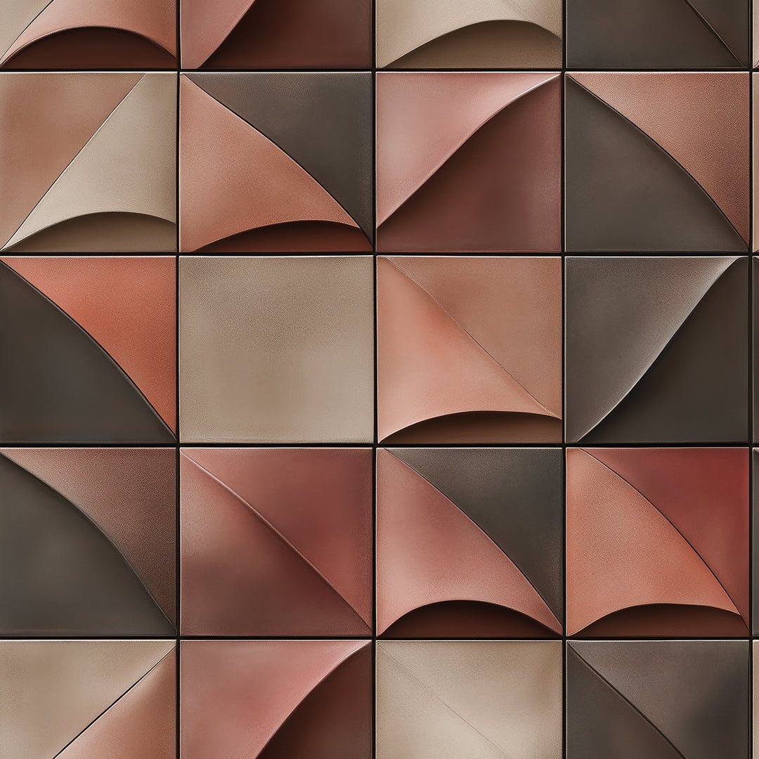 3D-Kurvenstruktur in Rosé & Terracotta Skulptural & edel Selbstklebend & PVC-frei – by PCC FoliaConcept