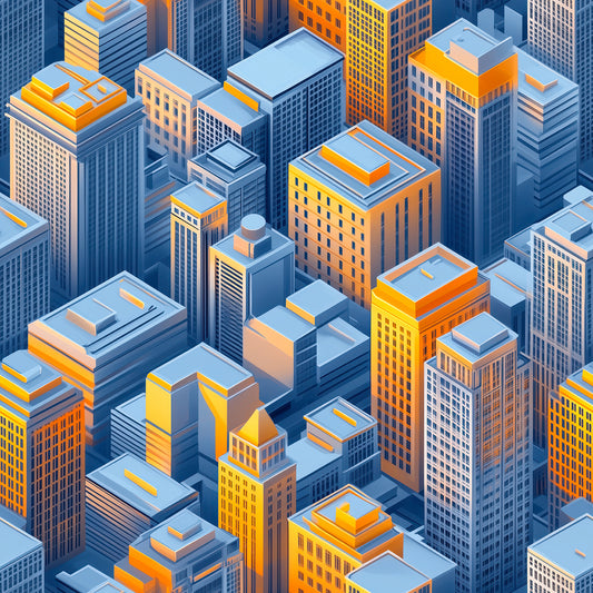 stadtmotiv sunrise wolkenkratzer stadtplan fototapete