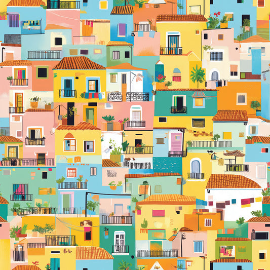 Dekofolie mit bunten Burano-Häusern in Pastell – für Kinderzimmer, Küche und farbenfrohe Wohnkonzepte PVC-freie Tapete schneller Versand▪️ Made in Germany PCC FoliaConcept GmbH