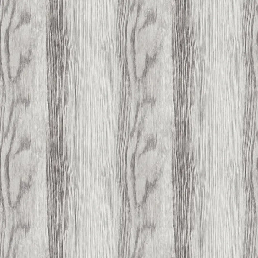 Holz Tapete mit vertikaler Holzmaserung in kühlen Grautönen, ideal für moderne Wohn- und Arbeitsbereiche im minimalistischen Stil.