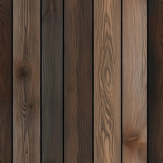 WOOD 0033 – Dunkler Wandbelag aus thermobehandeltem Kiefernholz. Tiefe Brauntöne, lebendige Maserung und vertikale Eleganz für ausdrucksstarke Raumgestaltungen.