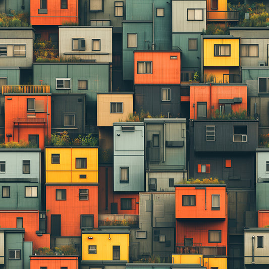 enge bunte Containerhäuser Niederlände