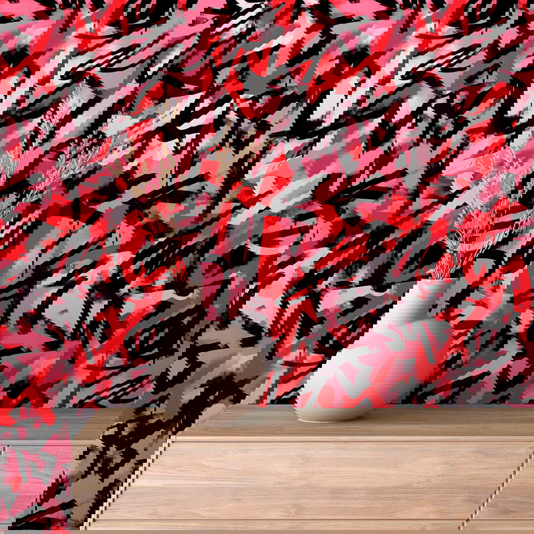 Graffiti-Look in Pink & Rot Urban & expressiv Selbstklebend & PVC-frei – by PCC FoliaConcept