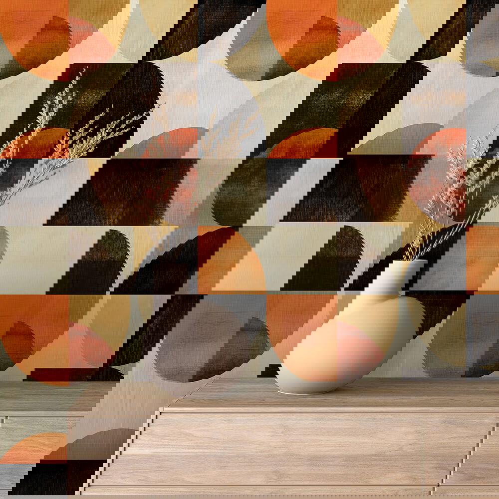 Retro Halbkreise Orange Geometrisch