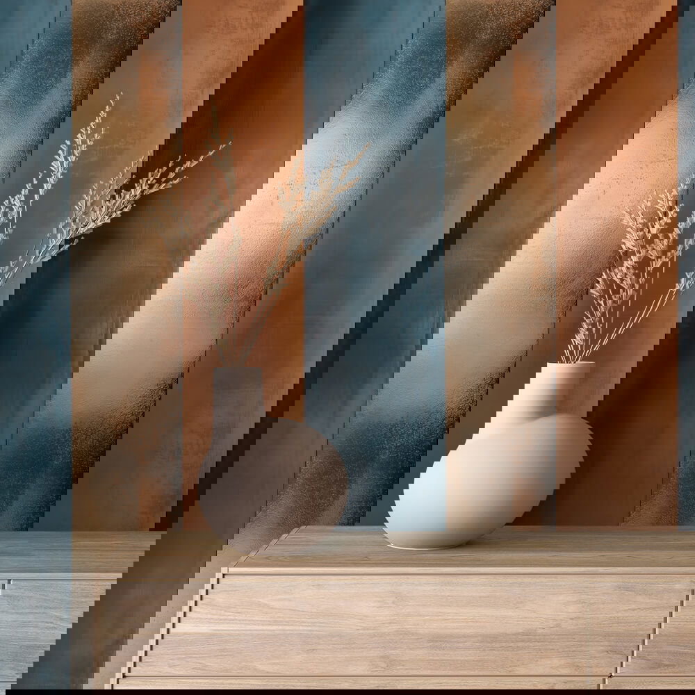 Copper & Cobalt Stripes Metall