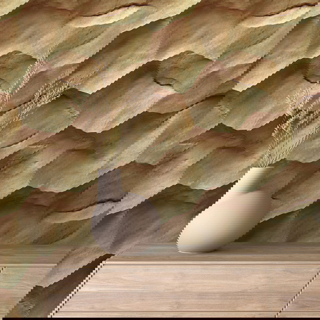 Selbstklebende Tapete in natürlicher Sandstein-Optik – ideal für mediterrane Räume PVC-frei & umweltbewusst Hochwertige PCC FoliaConcept Qualität