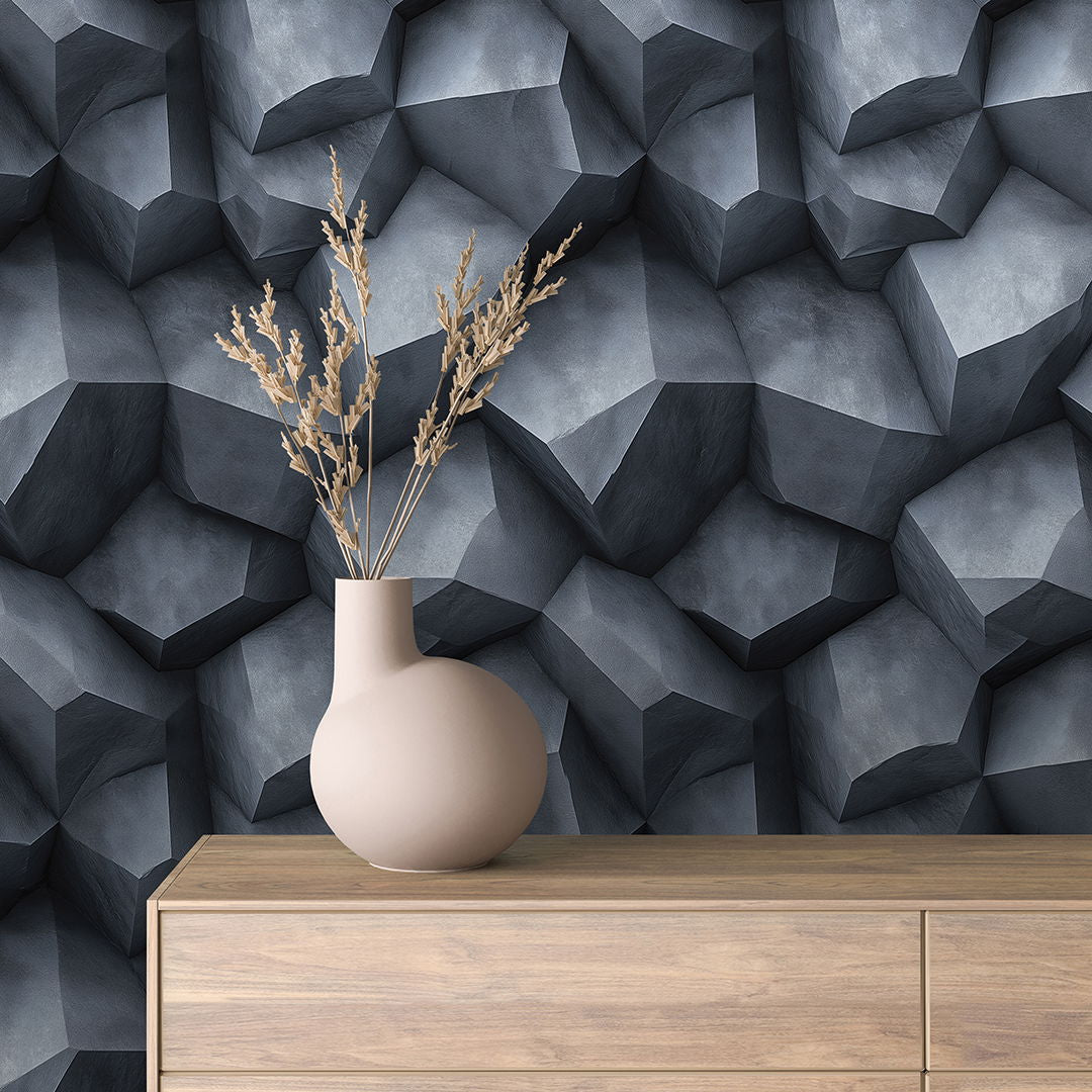 Grafisch-abstrakte Felsstruktur Basaltoptik mit starker 3D-Wirkung Selbstklebend & PVC-frei – by PCC FoliaConcept