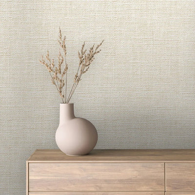 Textured wallpaper fine weave cream beige
