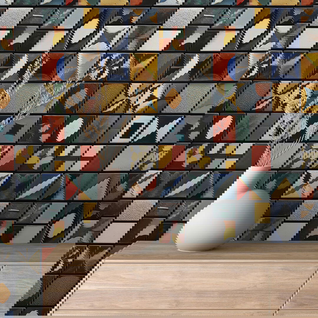 Buntes Design-Mosaik Jedes Feld ein Unikat Selbstklebend & PVC-frei – by PCC FoliaConcept