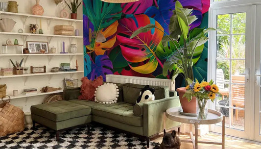 Wohnzimmer Ideen leicht gemacht: Akzentwand mit selbstklebender Tapete