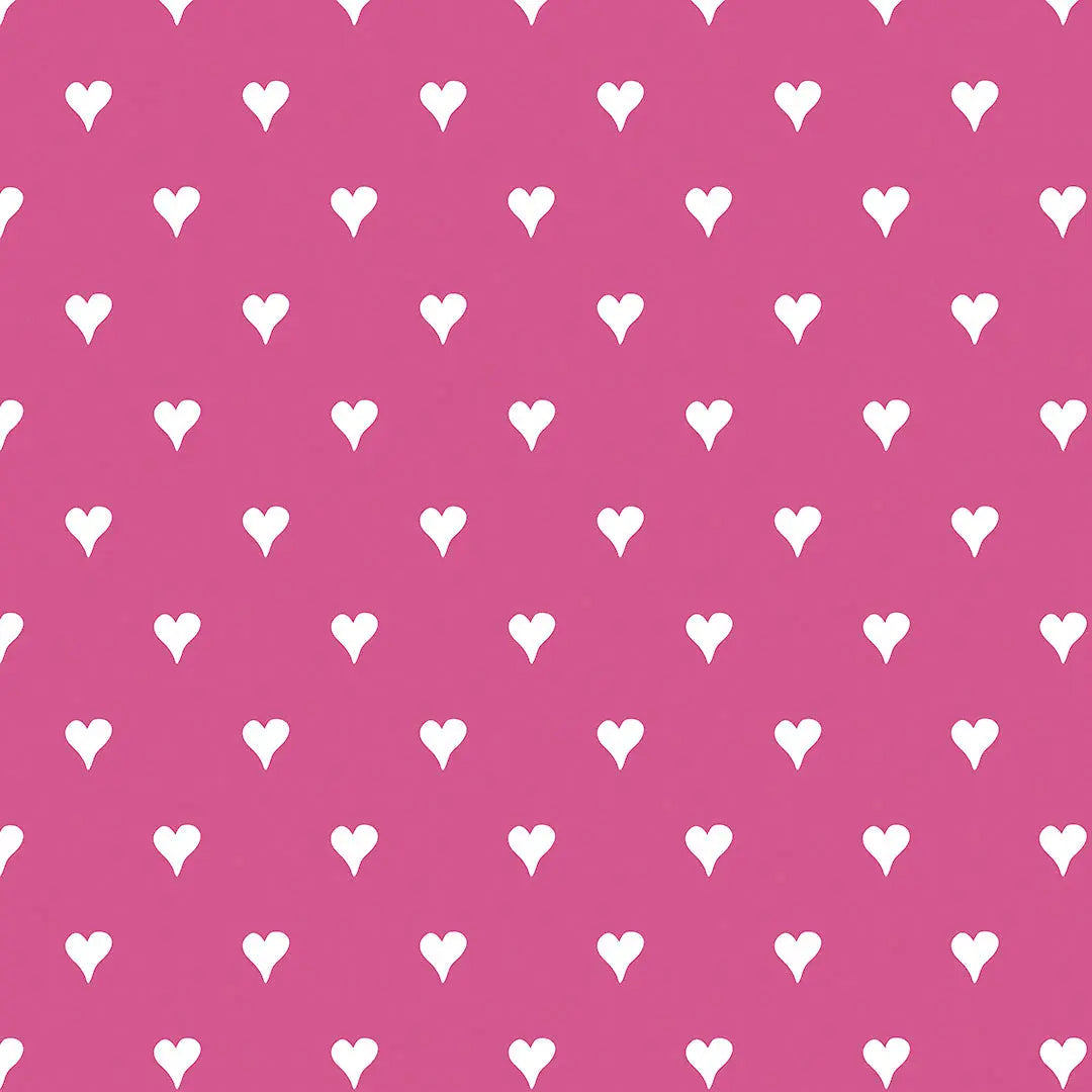 Weiße Herzmuster auf pinkem Hintergrund – Baby Deccore Collections Color