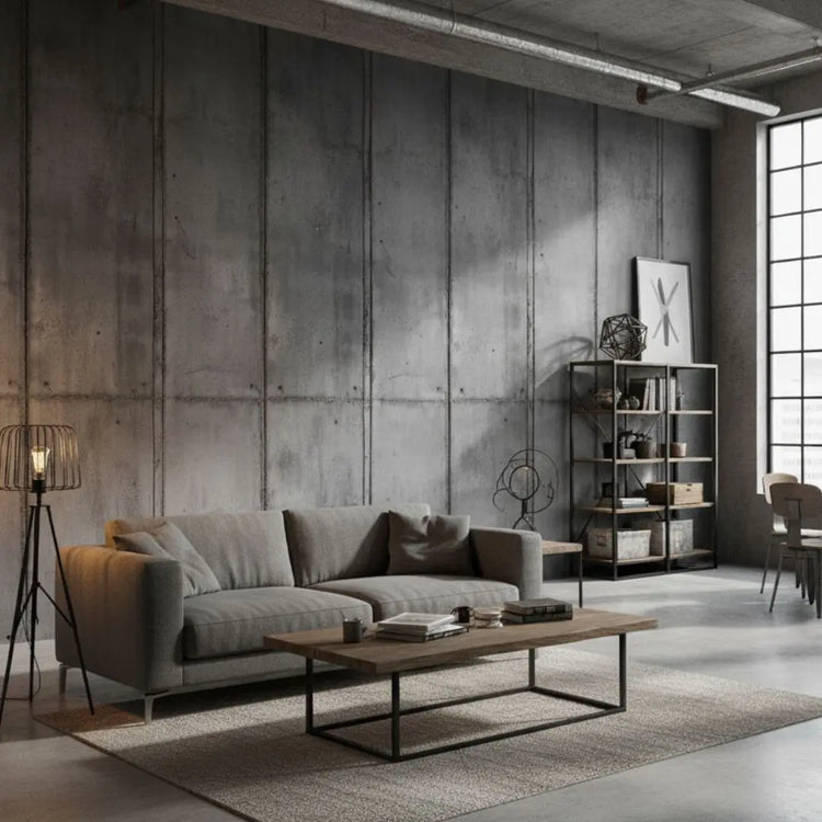 Loftwohnung im industriellen Stil - Beton Tapete