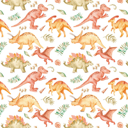 ✅ Dino Motiv ✅ Verspielt & farbenfroh ✅ Perfekt fürs Kinderzimmer 🦖 Selbstklebende Tapete — by Pimp My Wall