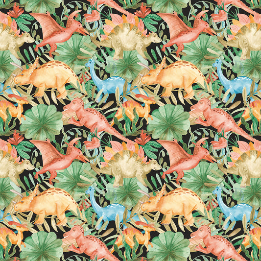 ✅ Dino Design ✅ Dschungel Look ✅ Intensiv & farbenfroh 🦖 Selbstklebende Tapete — by Pimp My Wall