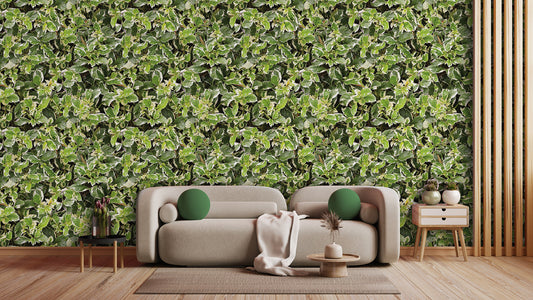 Botanische Fototapete » Eleganter Weißgrün-Mix  Frische Raumwirkung  Exklusiv bei Pimp my Wall