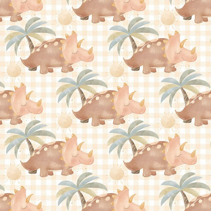 Tapete Kinderzimmer Triceratops Aquarell