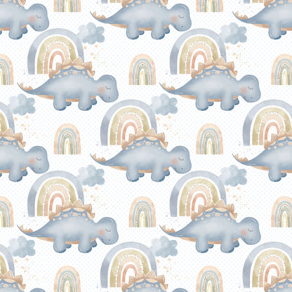 ✅ Dino Motiv ✅ Sanfte Farben ✅ Regenbogen Design 🦕 Selbstklebende Tapete — by Pimp My Wall