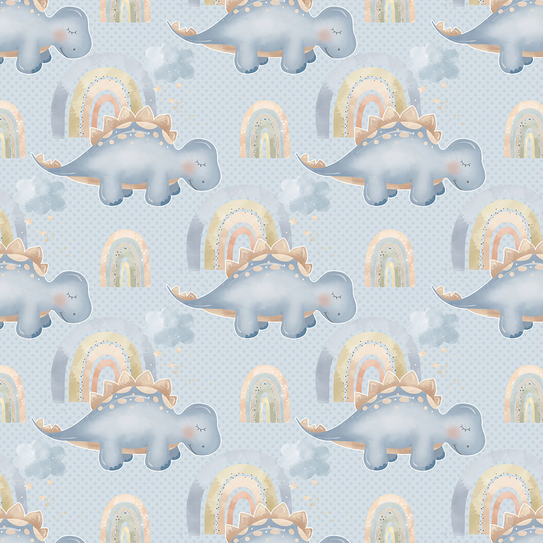 ✅ Dino Motiv ✅ Regenbogen Design ✅ Sanfte Farben 🦕 Selbstklebende Tapete — by Pimp My Wall