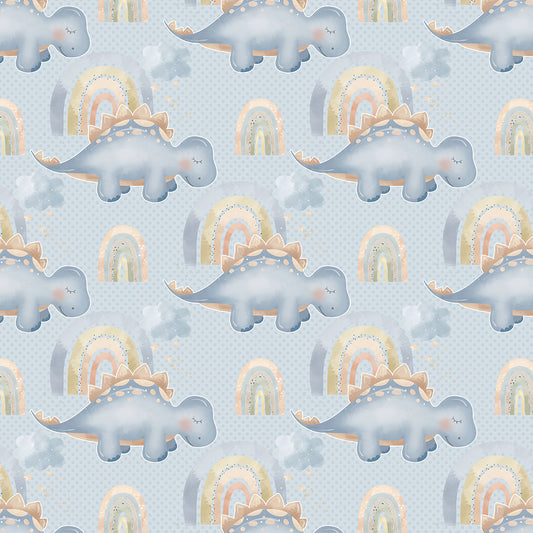 ✅ Dino Motiv ✅ Regenbogen Design ✅ Sanfte Farben 🦕 Selbstklebende Tapete — by Pimp My Wall