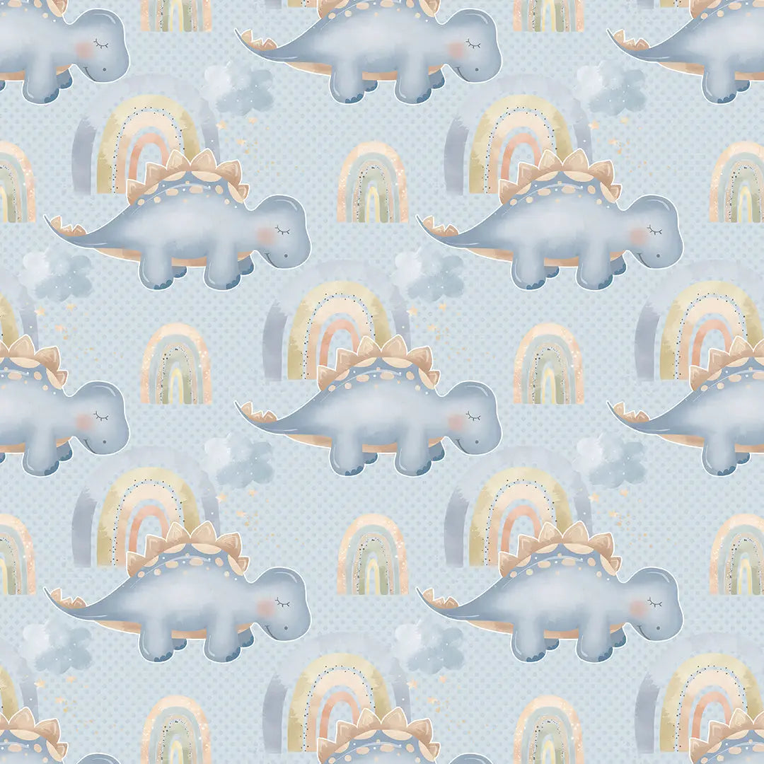 Wallpaper Kids' Room Dino Rainbow Blue II