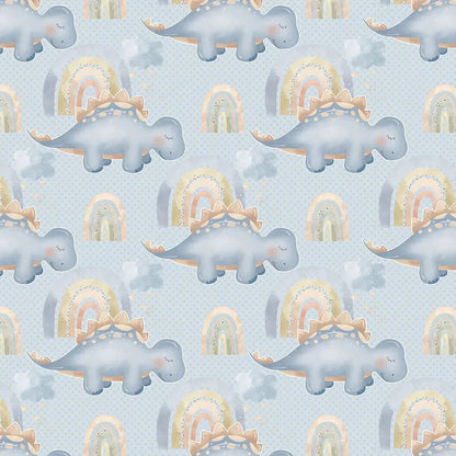Wallpaper Kids' Room Dino Rainbow Blue II