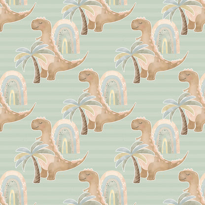 ✅ Dino Motiv ✅ Palmen & Regenbogen ✅ Sanfte Farben 🦕 Selbstklebende Tapete — by Pimp My Wall