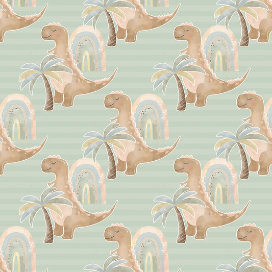 ✅ Dino Motiv ✅ Palmen & Regenbogen ✅ Sanfte Farben 🦕 Selbstklebende Tapete — by Pimp My Wall