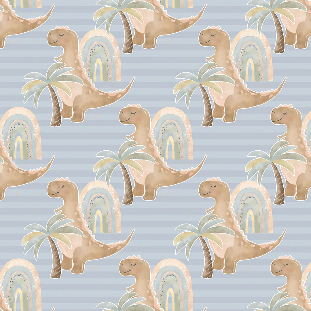 ✅ Dino Motiv ✅ Palmen & Regenbogen ✅ Sanfte Farben 🦕 Selbstklebende Tapete — by Pimp My Wall