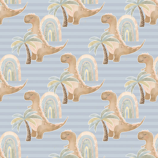 ✅ Dino Motiv ✅ Palmen & Regenbogen ✅ Sanfte Farben 🦕 Selbstklebende Tapete — by Pimp My Wall