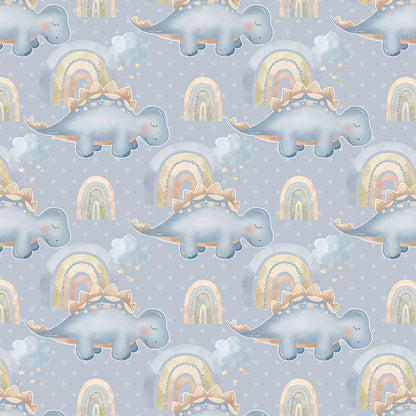 ✅ Dino Motiv ✅ Regenbogen & Wolken ✅ Sanfte Farben 🦕 Selbstklebende Tapete — by Pimp My Wall