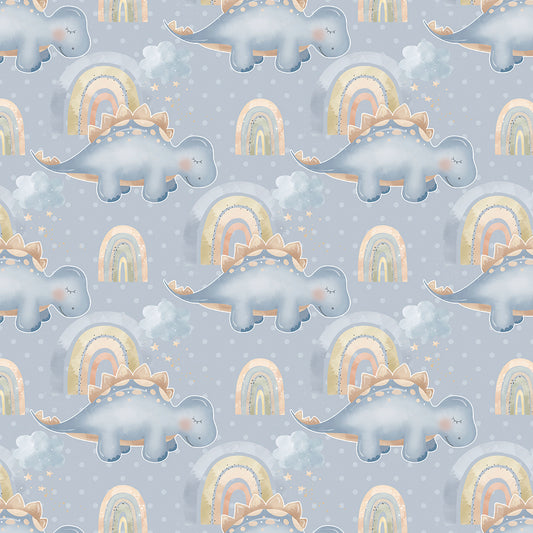 ✅ Dino Motiv ✅ Regenbogen & Wolken ✅ Sanfte Farben 🦕 Selbstklebende Tapete — by Pimp My Wall