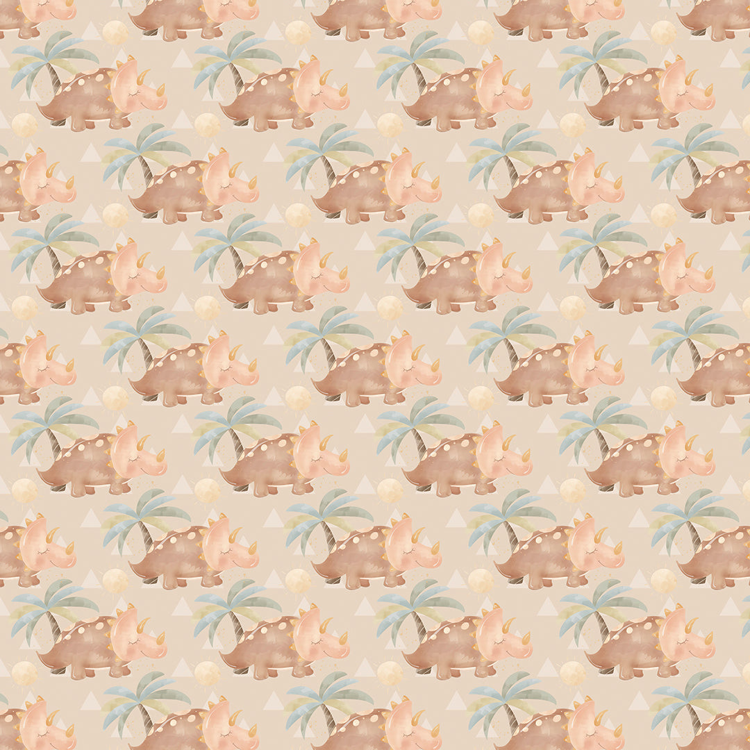 ✅ Dino Motiv ✅ Palmen & Beige Töne ✅ Verspielt & warm 🤎 Selbstklebende Tapete — by Pimp My Wall