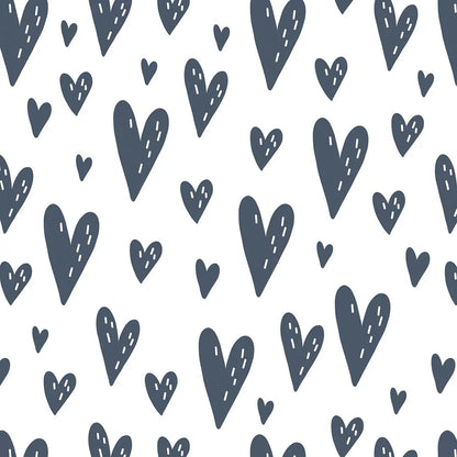 Wallpaper nursery hearts dark gray