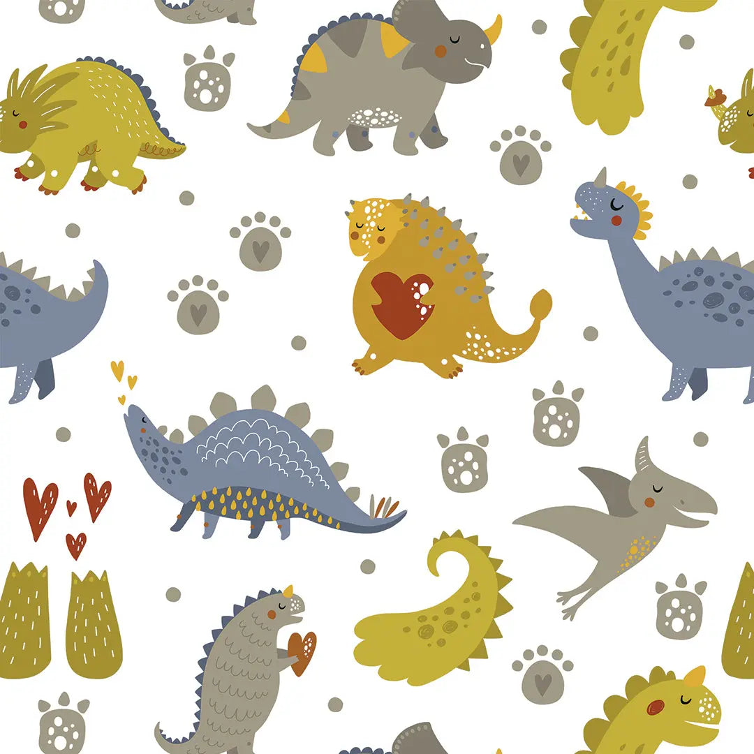 Tapete Kinderzimmer Dino Spaziergang Herz