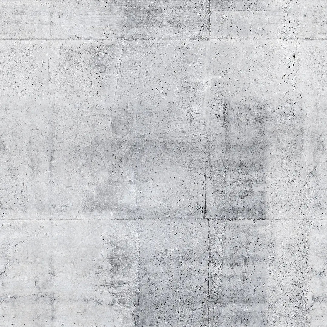 Selbstklebende Tapete Betonplatten Grau mit realistischer Betonoptik für modernes Industrial-Design in Wohn- und Arbeitsräumen.