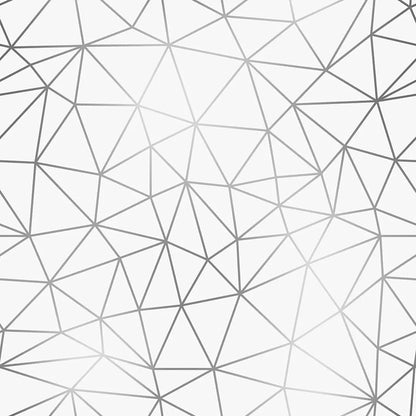 Zazz White Silver – Geometric Wallpaper Silver