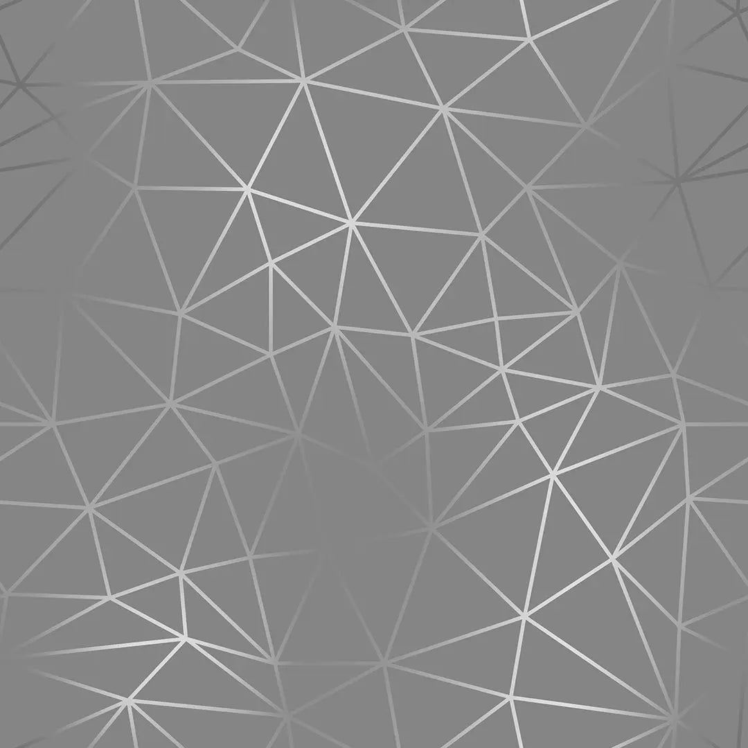 Zazz Mid Grey Silver – Geometric Wallpaper Silver