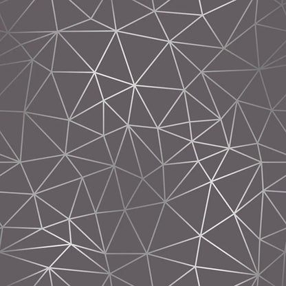 Zazz Taupe Silver – Geometrische Tapete Silber