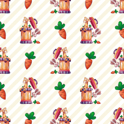 ✅ Niedliches Hasen- & Karottenmotiv ✅ Verspielt & bunt 🐰 Für Kinderzimmer & Spielräume 🥕 Selbstklebende Tapete — by Pimp My Wall