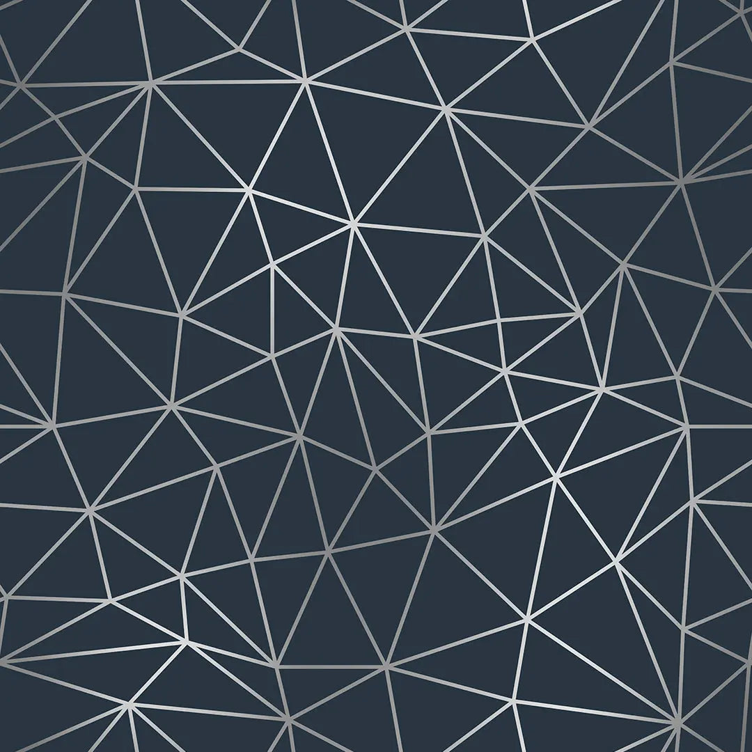 Zazz Dark Grey Silver – Geometric Wallpaper Silver