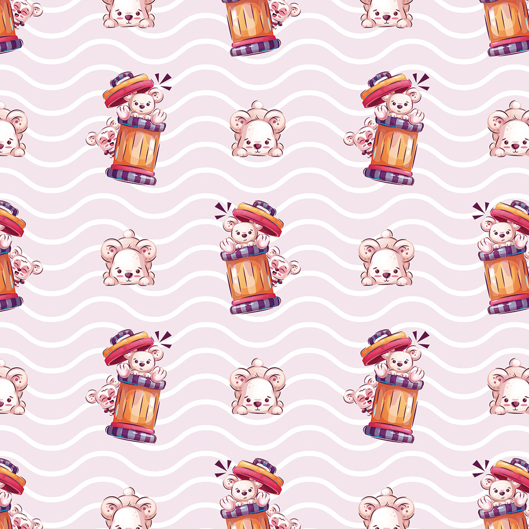 ✅ Niedliche Mäuse ✅ Sanfter Wellenhintergrund 🐭 Perfekt fürs Kinderzimmer 💜 Selbstklebende Tapete — by Pimp My Wall