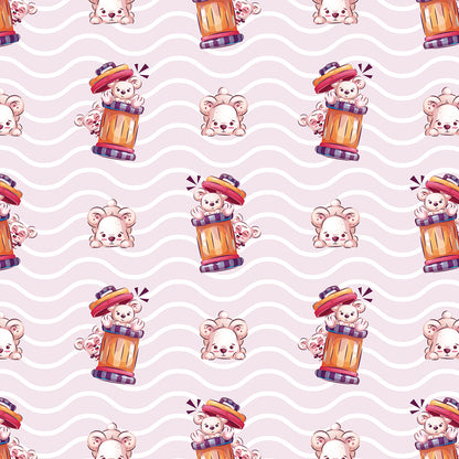 ✅ Niedliche Mäuse ✅ Sanfter Wellenhintergrund 🐭 Perfekt fürs Kinderzimmer 💜 Selbstklebende Tapete — by Pimp My Wall